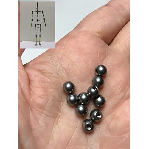 M00753-10 10pc Threaded Balls 6mm M2 for Ball Socket Stop Motion Puppet Armature Full-Thread Humanly Posable Parts HPA QC1