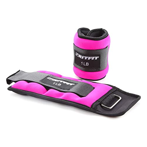 RitFit Ankle Weights - A Pair of 2346810 LBS, Wrist Weights with Adjustable Straps for Women & Men, Leg Weights for Walking, Running, Yoga, Gym, Workout, Physical Therapy