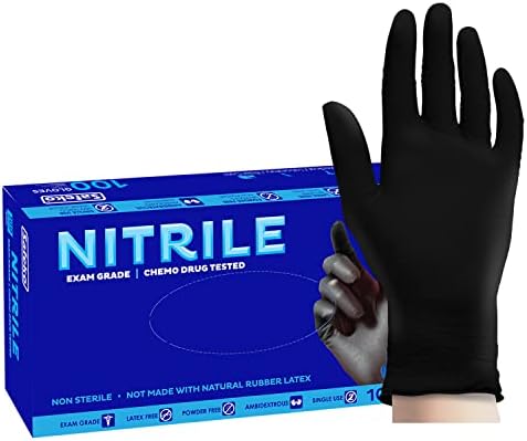 Black Nitrile - Powder & Latex Free - 1000 CT -Case of 10 Boxes 10X100