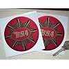 BSA Plain Gold Star Red Circular Stickers Sticker Decal Sticker 3.9 inches 100 mm Set of 2