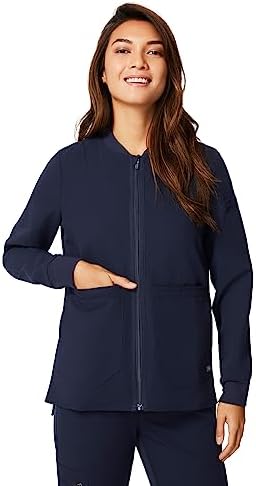 FIGS Bellery Scrub Jacket for Women 7 Pockets, Bomber-Inspired Fit, Ribbed Collar, 4-Way Stretch