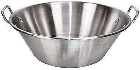 Cazo Grande Para Carnitas Extra Large 17" inch Stainless Steel Heavy Duty Acero Inoxidable Wok comal Fry