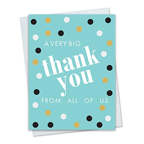 JBH Creations Big Dot Jumbo Thank You Card - Extra Large 9 x 12 with Envelope - Aqua
