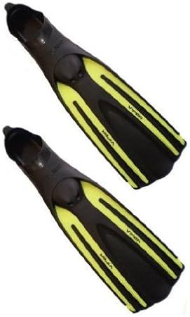 New Oceanic Viper Full Foot Scuba Diving & Snorkeling Fins - Neon Yellow (Size 4.5-5.5/X-Small)