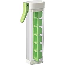 Ice Cube Tray with Lid Press, Six Pcs Ice Cube trays with Freezer, Silicone Ice Cube Moulds & Trays, Single Press Easy Release Ice Moulds (Green)