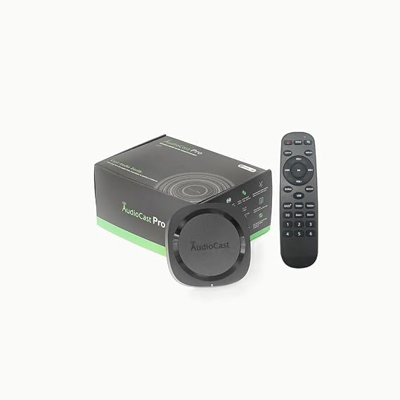 ACEMAX Audiocast Pro M20 Wireless Wi-Fi Audio Receiver Multiroom Adapter with Bluetooth, AirPlay & DLNA Support, Ethernet RJ45 & IR Remote, Stream Spotify/Tidal to Existing Speakers