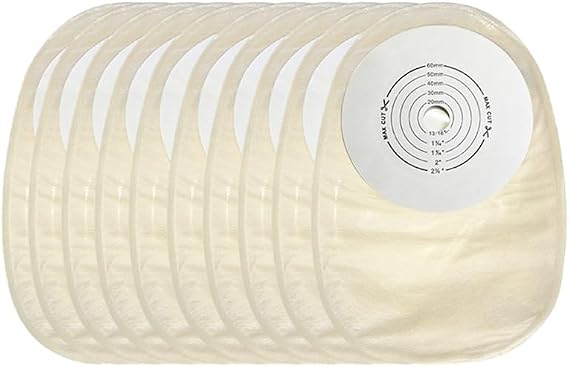 10 PCS Colostomy Bags, One-Piece Ostomy Bags, Ostomy Supplies for Ileostomy Stoma Care, Cut to Fit 15-60mm