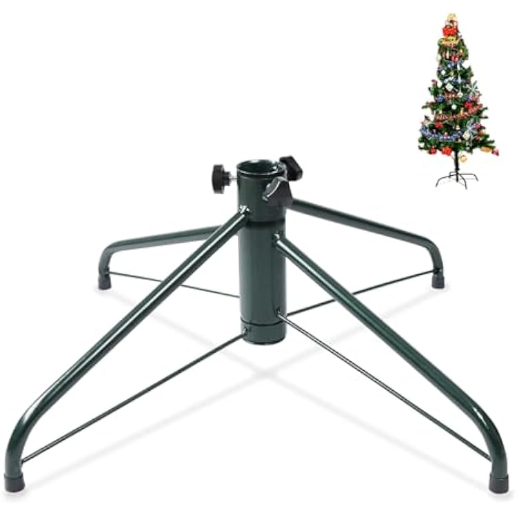 ELFJOY Christmas Tree Stand 17 inches Iron Metal Bracket Rubber Pad with Thumb Screw 43cm