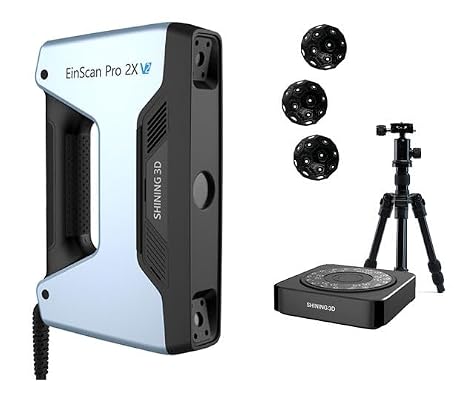 New Einscan Pro 2X 3D Scanner Premium Edition with Marker Helpers with Handheld HD Feature Alignment 0.2mm Resolution for Reverse Engineering, Manufacturing, Design, Art, Medical, Education