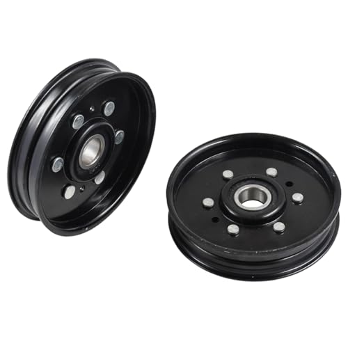 2PCS Flat Idler Pulley AM37249 AM107468 AM37442 AM35862 M81677 Compatible with John Deere 38 48 54 Mower Decks Replace for eXmark 1-602501 1-403009 Husqvarna 601000391 533310326