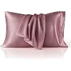 Bedsure Satin Pillowcase 2 Pack Similar to Silk Pillow Cases Standard Size, Pillow Case for Sleeping Women with Envelope Closure, Gifts for Women Men, Nostalgia Rose, 2pcs, 20x26 Inches