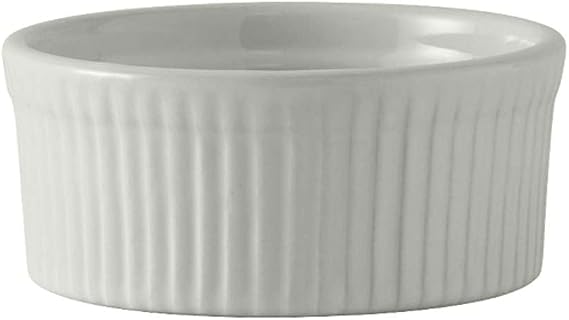 Tuxton China BWX-1002 Souffle, 10 oz., 4-1/2" Diameter x 2"H, Round, Microwave and Dishwasher Safe, Oven Proof, Fully Vitrified, Ceramic, DuraTux, White, Pack of 12