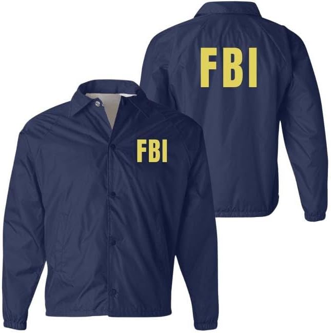 Army Universe FBI Lightweight Coaches Jacket Coat Waterproof Windbreaker Burt Macklin Andy Parks Costume