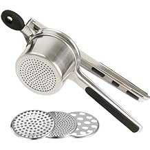 Mindful Design Large 15oz Potato Ricer, Heavy Duty Stainless Steel Potato Masher and Ricer Kitchen Tool, Press and Mash Kitchen Gadget For Perfect Mashed Potatoes Every time
