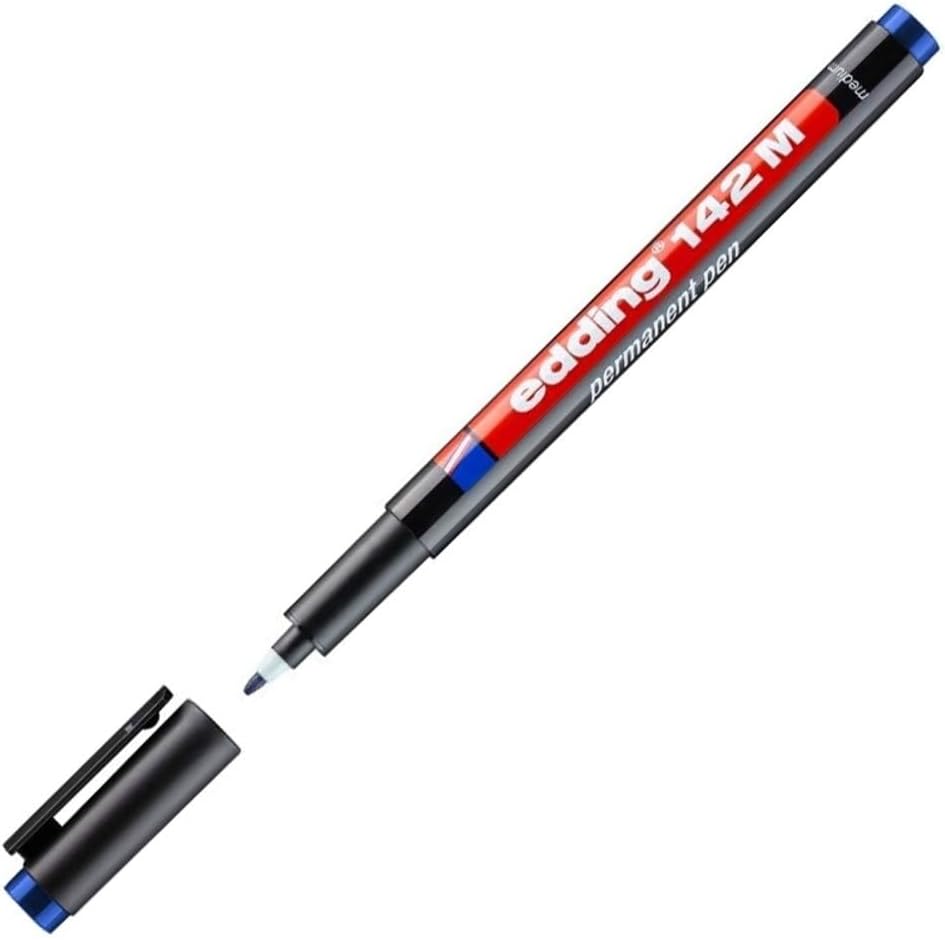 edding 142 M permanent pen - acetate pen - blue - 1 pen - round tip 1 mm
