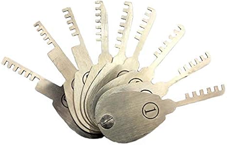 9pcs Folding Comb Lock Pick Set Rake Picking Door Lock Tool Locksmith Tools