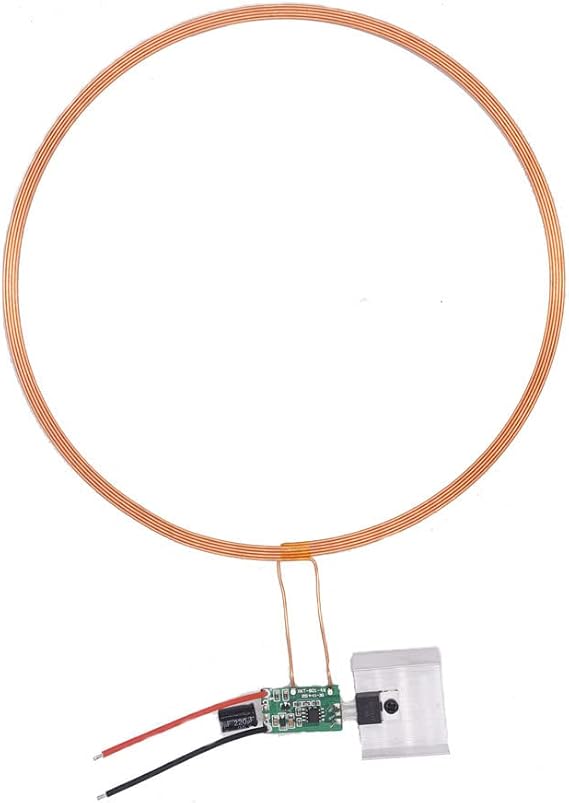 Taidacent 24V 200mm Wireless Led Coil Wireless LEDs and Inductive Induction Coil Charger Module for Creative 3D Ring Night Light (1 Transmitter Coil)