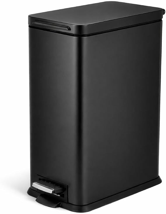 Home Zone Living 4 Gallon Kitchen Trash Can with Slim Fit Design
