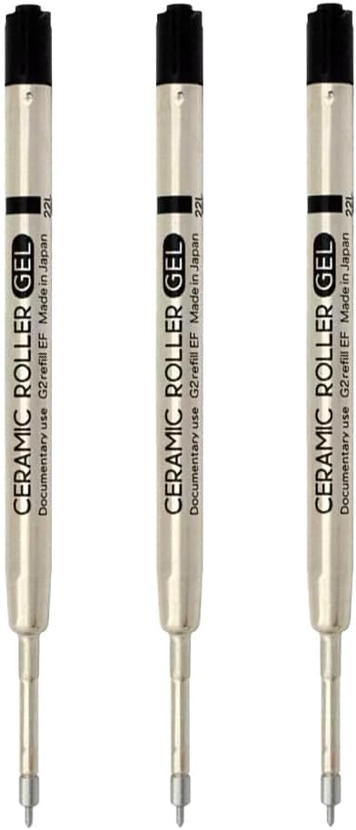 Ohto Ceramic Roller Gel Refills, Needle Tip, Metal Fine Point 0.5mm, Ultra Quick-Drying, Saturated Black Liquid Gel Ink Produces Clear and Bold Lines, Compatible with GS02, PG-M05NP-BK, Set of 3