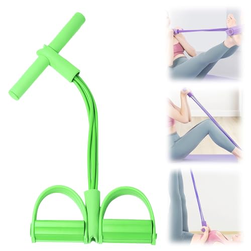 21 Fitness Resistance Bands-4 Tube Pedal Ankle Puller,2025 New Adjustable Resistance Bands for Leg Exercise,Durable Pedal Puller for Sit Up Workouts,Portable Stretching Bands for Home Gym Use