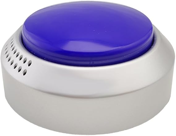 Talking Button Clock - for The Blind, Elderly or Visually impaired (Blue and Silver)