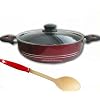 Large Size Teflon Cookware Teflon Spoon With Gift 28 Cm Glass Lid
