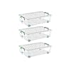 Wheel Lock Storage Box 30 Liters 3 Wheel Storage Containers White
