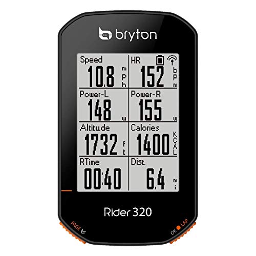 Bryton Rider 320E GPS BikeCycling Computer. 5 Satellite Systems Support. 35hrs Long Battery Life. Support ANTBLE Speed, Cadence, Heart Rate Monitor sensors, ANT Power Meter.