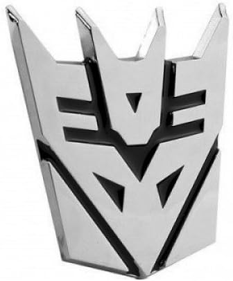 Transforming Auto Robot Decepticon Auto Emblem - [Chrome][2 1/2'' Tall]