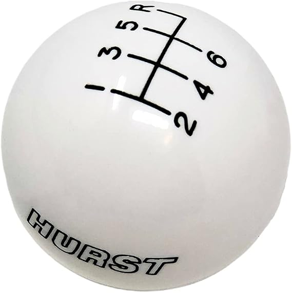 C5 Corvette Shift Knob - Hurst Logo w/6 Speed Pattern 2.25" Classic Style for all 1997-2004 C5 & Z06 Corvettes (White)