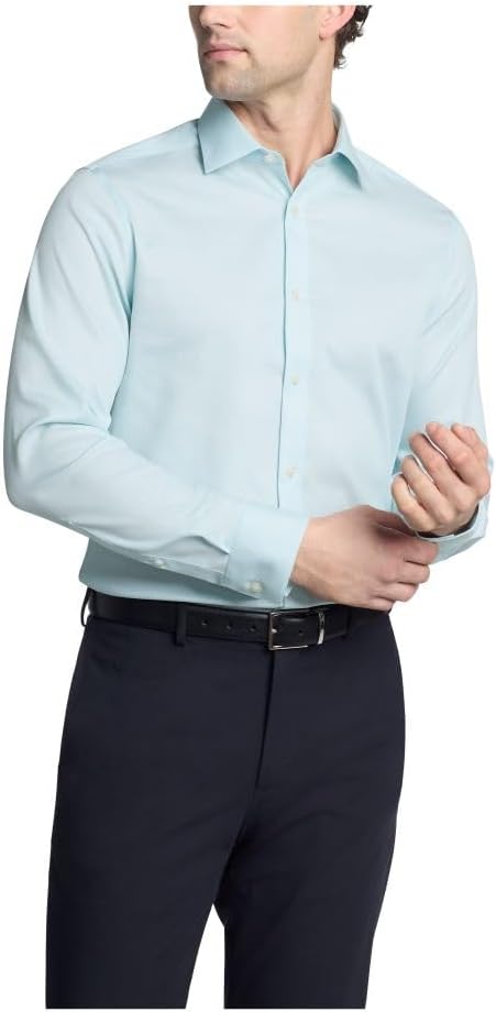 Calvin Klein Mens Dress Shirt Non Iron Stretch Slim Fit Solid