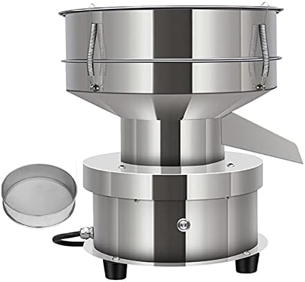 Electric Sieve Machine Vibrating Sieve, Stainless Steel Automatic Powder Screening Machine, 60 Mesh Flour Sifter, for Particle (60 Mesh, 0.28MM)