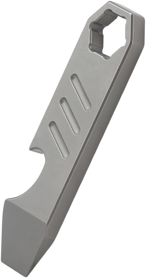 Titanium EDC Pry Bar, Portable Pocket Mini Prybar Tool with Bottle Opener Pocket Mini Pry Bar for Everyday Carry Camping