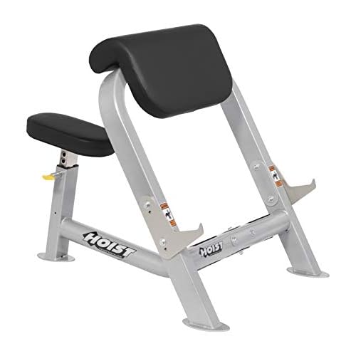 HOIST FITNESS HF-4550 Seated Preacher Curl Bench for Bicep Curls, Dumbbells, or EZ Bar - Biceps Curl Bench