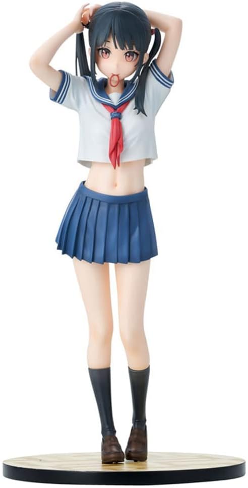 Anime Figure Kantoku Sailor Fuku Manaka JK Middle School Service Girl Wife Figure Removable Clothes Cute Double Pony Tail Lolita Hot Girl Statue Cartoon Character Boxed Toy Model 28cm