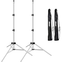 EMART 7 Ft Light Stand for Photography, Portable Photo Video Tripod Stand, 2 Pack Lighting Stand with Carry Case for Speedlight, Flash, Softbox,Strobe Light, Camera, Photographic Portrait -Silver