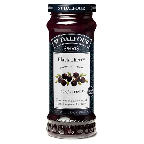 St. Dalfour Black Cherry Fruit Spread - 10oz - 100% from Fruit, No Artificial Ingredients, Non-GMO, No Cane Sugars, All Natural, Made in France