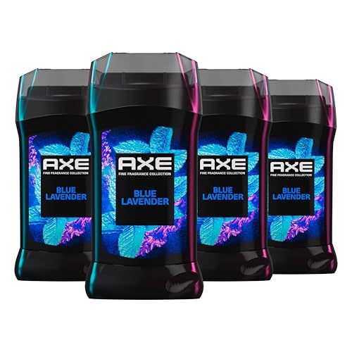 AXE Fine Fragrance Collection Deodorant Stick Blue Lavender with Mint  Amber Essential Oils 4 Pack with 72H Freshness Aluminum-Free 3 oz