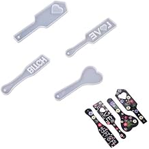 Yalulu 4pcs Serving Tray Resin Mold, Shot Glass Tray Silicone Mold Flight Paddle Serving Board Epoxy Casting Mold for Party Home Decor