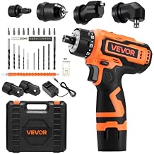 VEVOR Cordless Drill Driver, 1/2 inch Metal Chuck, Brushless Motor, Dual-Speed Variable, Drill Driver Kit with Lithium Battery and Charger, Tool Box, for Wood and Metal Drilling, Screw Driving