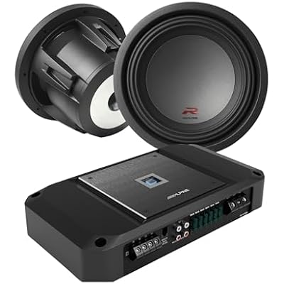 Alpine R-Series Bundle - 10 2250W Peak Dual 2-Ohm Car Subwoofer and 1500W RMS Class D Monoblock Amplifier with Wired Bass Control for Deep, Powerful Bass Performance
