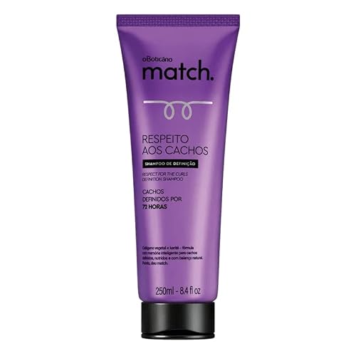 O Boticario - Linha Match Respeito aos Cachos - Shampoo de Definicao 250 Ml - Match Respect for Curls Collection - Definition Shampoo 8.45 Fl Oz