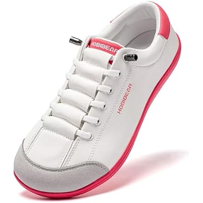 HOBIBEAR Leather Barefoot Shoes Lightweight Wide Toe Box Zero Drop Slip-on Shoes for Women