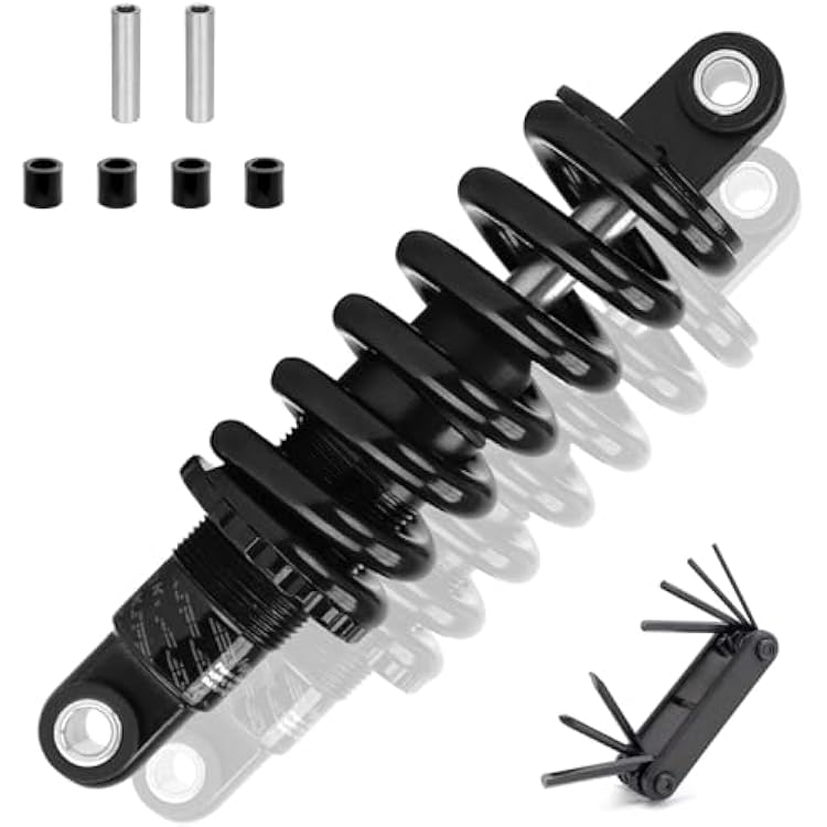 Mountain Bike E-Bike Rear Shock Absorber 125mm 150mm 165mm 190mm Coil Spring Suspension 150-2000lbs for MTBFolding Bikes Scooters Battery Cars | Downhill & XC190mm,250Lbs