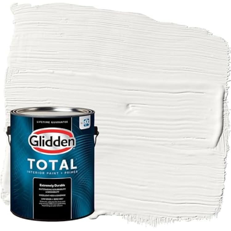Glidden Total 1 gal. Silver FeatherBeige Eggshell Interior Paint with Primer