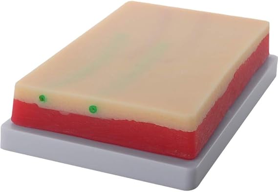 Venipuncture Injection Training Model, 1pc Silicone Human Skin Suture Training Model, Injection Practice Pad 3 Skin Layers