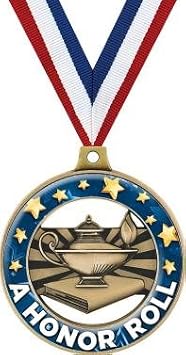 Honor ROLL Medals - 2" Scholastic A Honor Roll Medal Awards Prime