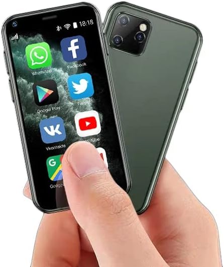 Super Mini Smartphone, XS11 Unlocked Phone 3G WCDMA Android Mobile 2.5'' Touch Screen 1GB RAM 8GB ROM Dual SIM WiFi Bluetooth Hotspot Ultra Thin Card Pocket Cellphone (Green)