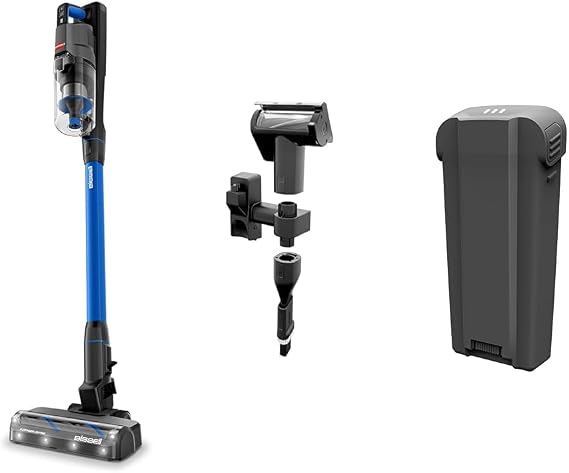 BISSELL PowerClean FurFinder 200W Self-Standing Cordless Vacuum + Bissell PowerClean FurFinder Extra Battery, 200W, 4143