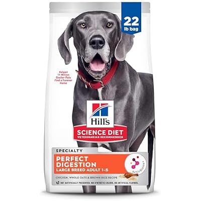 Hills Science Diet Adult 1-5 Perfect Digestion Large Breed Dry Dog Food, Chicken, Brown Rice, Whole Oats, 22 lb. Bag